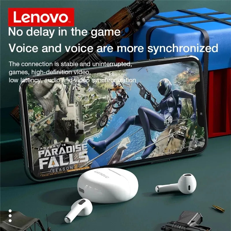 Fone de Ouvido Lenovo-HT38 TWS Bluetooth 5.0 Redução de Ruído, Sem Fio, Hi Fi Headphones, Controle De Toque, Esporte, TV, Cozinha, Quarto