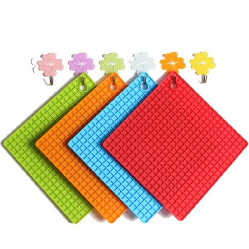 Suporte de silicone 17.5x17.5cm, para mesa e pia para o descanso de itens antiderrapante, flexível, durável, resistente a calor máximo da panela almofadas quente e resistentes