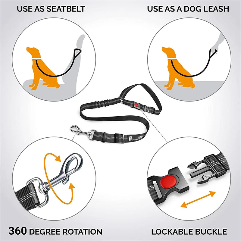 Cinto de segurança para Pet de estimação, cinto de segurança do carro para filhote, adulto em viagem de carro - Segurança.