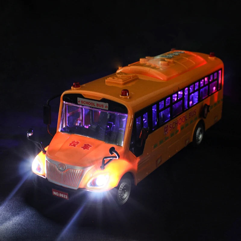 Brinquedo de ônibus escolar grande tamanho para crianças, carro de inércia com som e luz, modelo de brinquedo infantil, alta qualidade