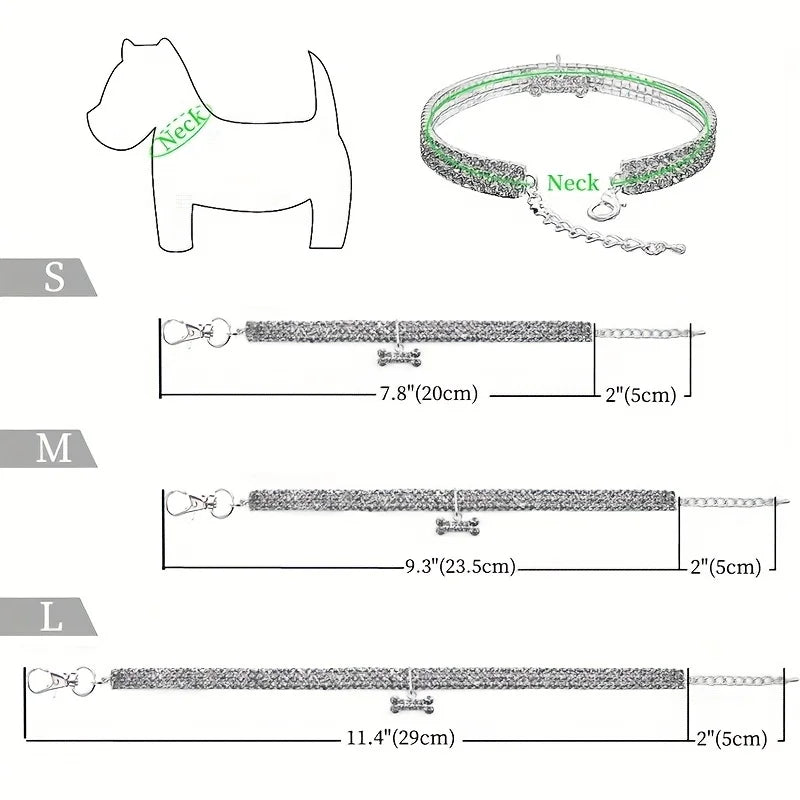 Brilhante coração pingente para cães e gatos, coleiras arnês, estrito colarinho, trela/cinta, colar macio, Pet Acessório