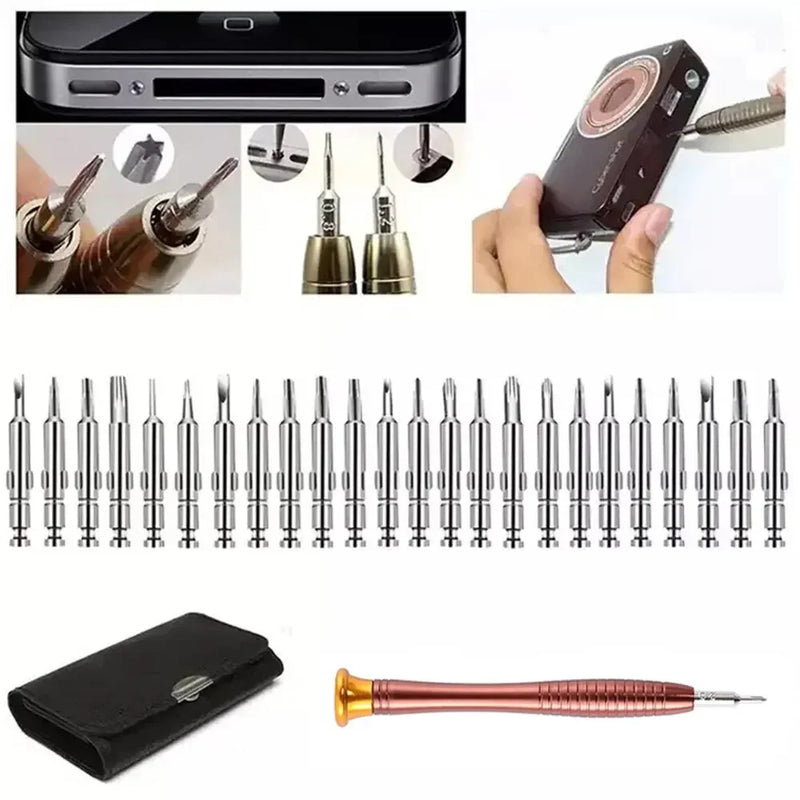 Conjunto Mini Chave de Fenda de Precisão, Torx Eletrônico, Kit de Ferramentas de Reparação para iPhone e celulares, Câmera, Relógio, Tablet, PC, 25 em 1