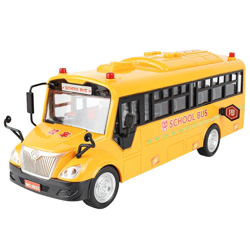 Brinquedo de ônibus escolar grande tamanho para crianças, carro de inércia com som e luz, modelo de brinquedo infantil, alta qualidade