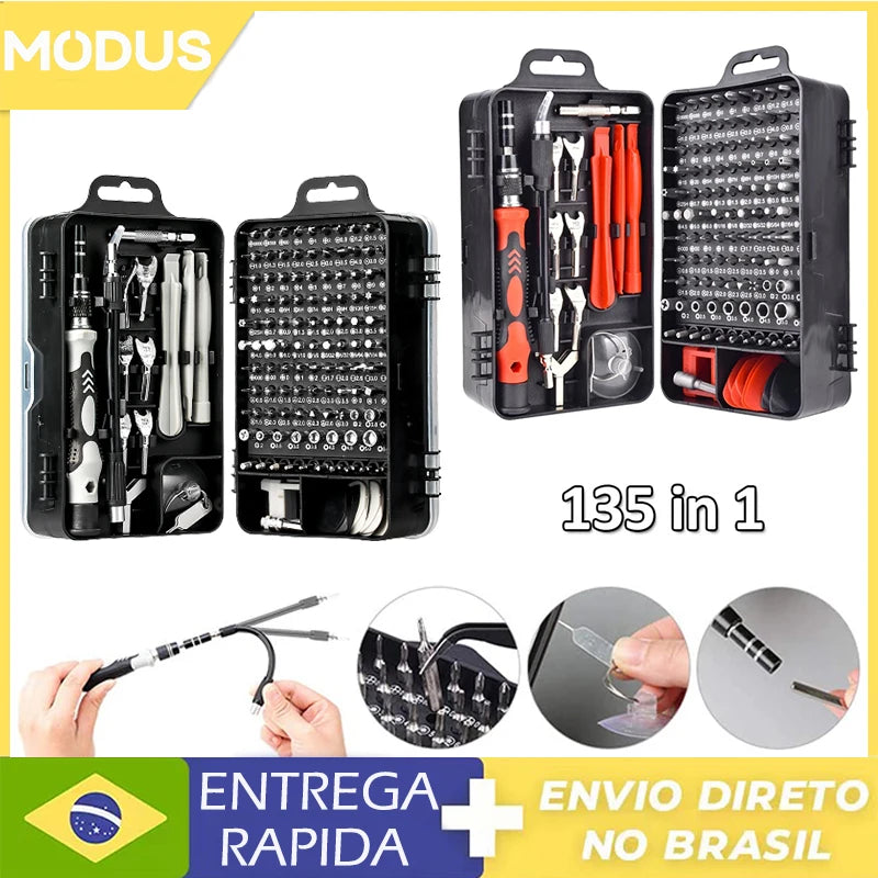 Kit 135 em 1 Chave De Fenda De Precisão Profissional Conjunto De Ferramentas De Reparo De Telefone Móvel