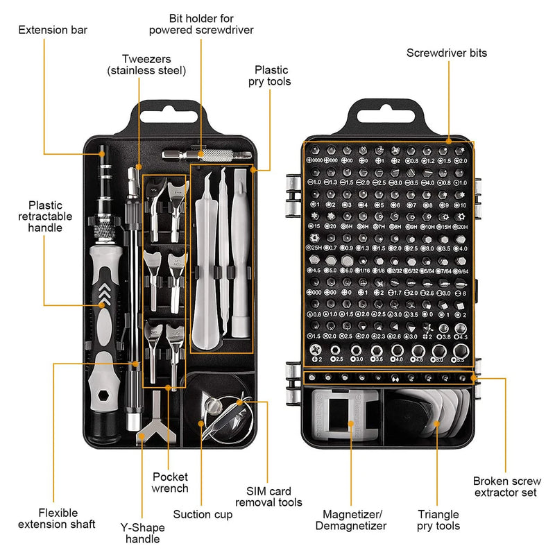 Kit 135 em 1 Chave De Fenda De Precisão Profissional Conjunto De Ferramentas De Reparo De Telefone Móvel