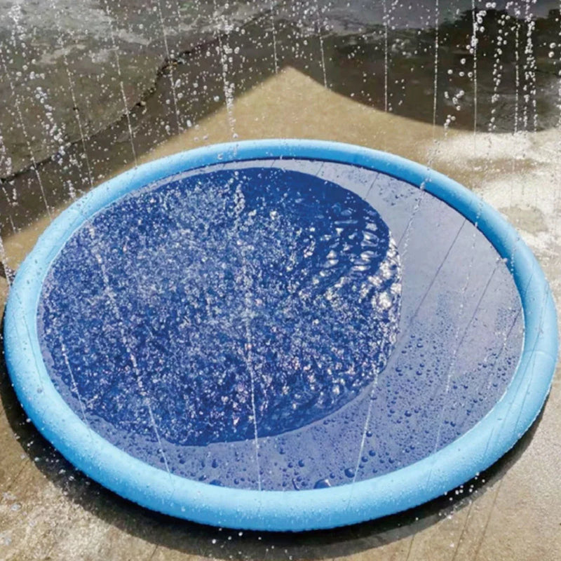 Inflável de água  Sprinkler Pad para seu cãozinho Pet, Brinquedo interativo ao ar livre para cães, Piscina de verão de 100 cm, 150 cm, 200cm