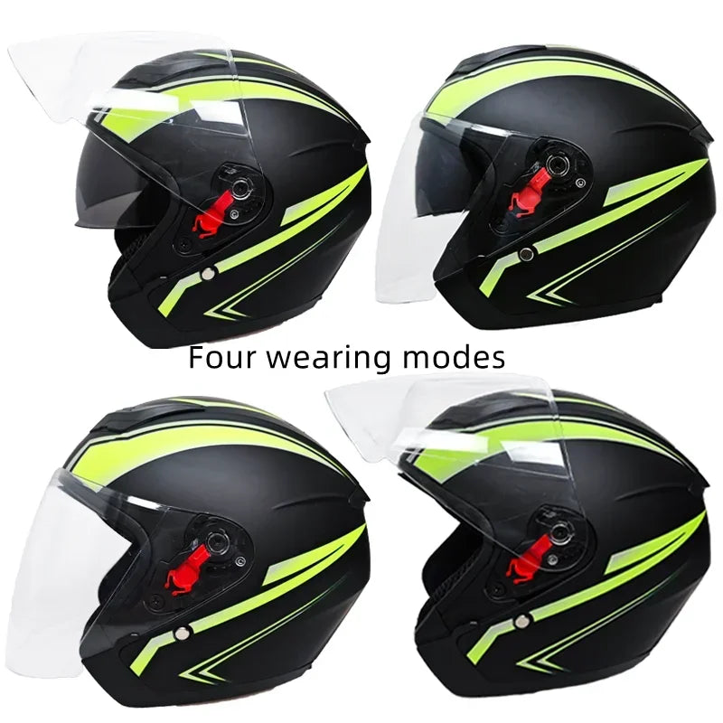 Capacete de Segurança Flip Up para Homens e Mulheres, Acessórios Moto, Motocicleta, Verão.